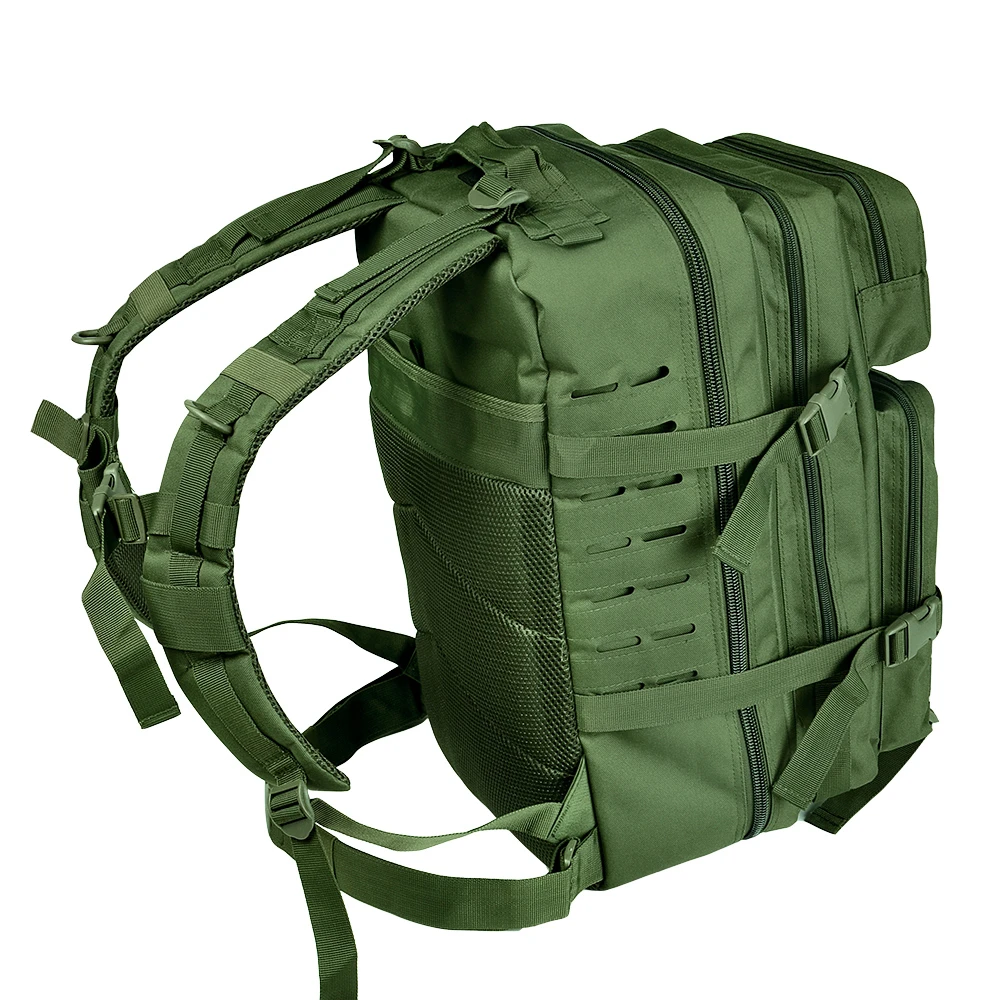 Mochila táctica Airsoft para acampar al aire libre, bolsa de senderismo, corte láser, sistema de compresión de carga Compatible con MOLLE, tela Oxford impermeable - imagen 3