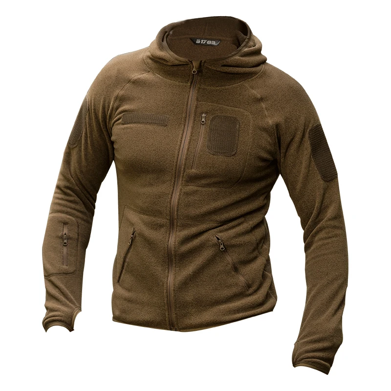 Chaqueta polar de entrenamiento táctico para hombre, cárdigan para exteriores, suéter con capucha, Camping, senderismo, pesca, caza, abrigo, ropa deportiva de primavera - imagen 3