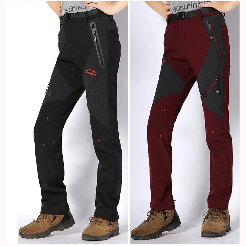 Pantalones de senderismo impermeables transpirables de gran tamaño para mujer, senderismo al aire libre, esquí, Softshell, senderismo, Camping, pantalones de escalada, invierno, 2017 - imagen 2