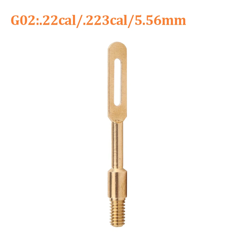 Soporte de parche para limpieza de pistola de caza, cabezal de cepillo con punta ranurada de latón 8-32, herramienta de limpieza de pistola de Rifle de 7,62mm/9mm/.22/.223/5,56mm - imagen 2