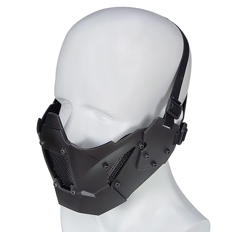 Máscara táctica de media cara para Paintball, equipo de malla de acero metálico, CS Wargame, caza, Airsoft, deportes, máscaras protectoras de combate - imagen 4