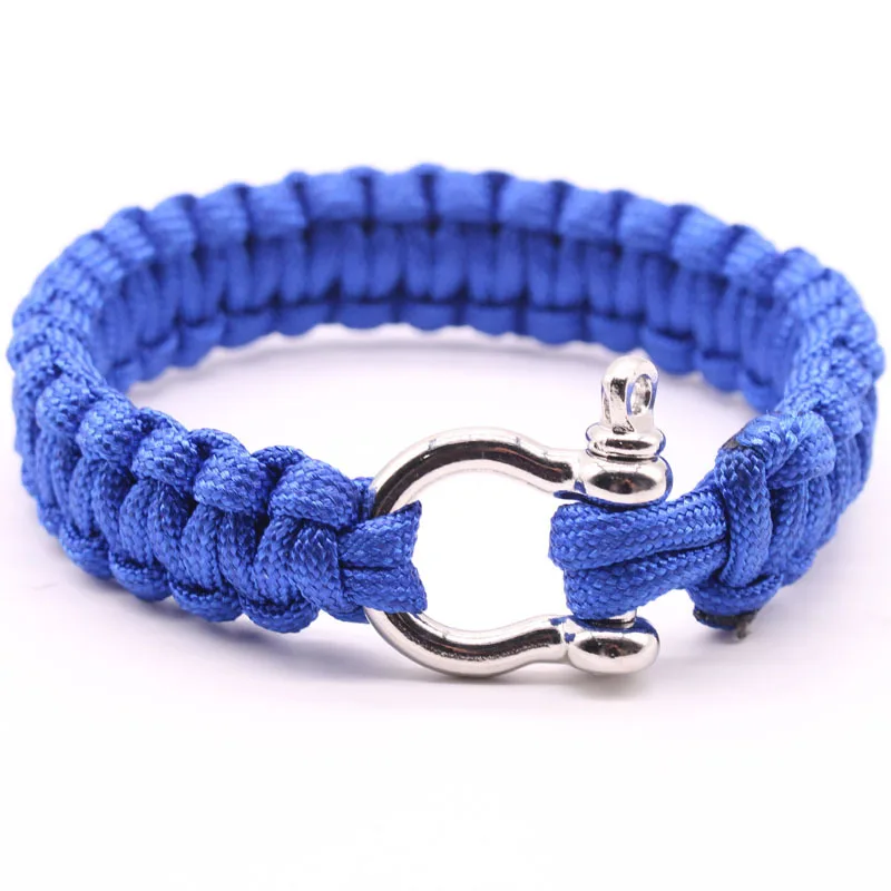 Pulsera de acero inoxidable para acampar al aire libre para hombres, cuerda de paracaídas Paracord, pulsera de supervivencia, joyería trenzada hecha a mano - imagen 4