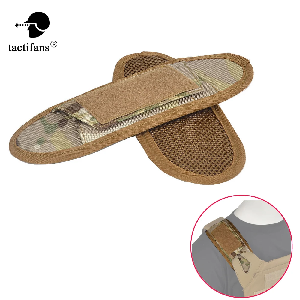 Almohadillas tácticas para correa de hombro, cubierta para aliviar el dolor de hombro, placa de armadura, accesorios de pecho de caza, malla acolchada de descompresión, 1 par - imagen 2