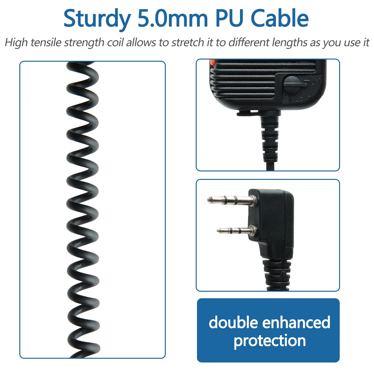 Baofeng AR-152 micrófono táctico altavoz micrófono volumen ajustable para Baofeng AR 152 BF-888S UV-5R UV-25 UV-5RH Walkie Talkie - imagen 3