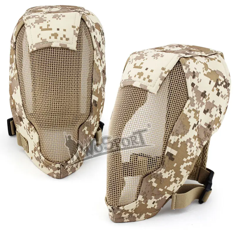 Malla de alambre de acero táctica para exteriores, protector facial completo, defensa para deportes, caza, esgrima, Kendo - imagen 3