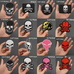 Parche bordado calavera motorista estilo Punk Rock para ropa