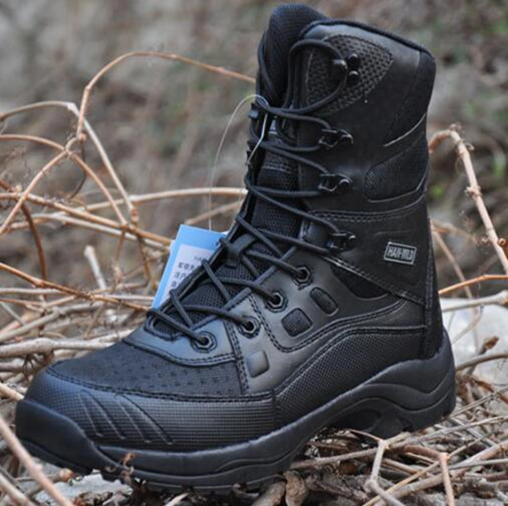 Botas militares tácticas para exteriores Unisex, zapatos impermeables para senderismo, botas de combate deportivas, zapatos de viaje antideslizantes - imagen 4