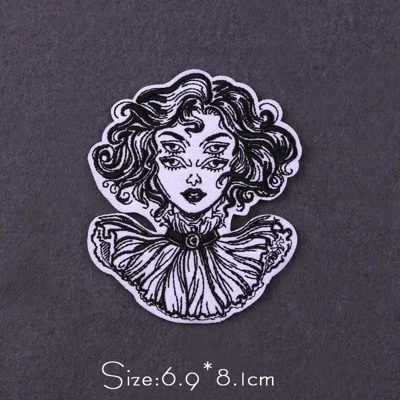 Parches Punk para planchar en la ropa, parches termoadhesivos para ropa, rayas de payaso, insignia de animales, Hippie - imagen 3