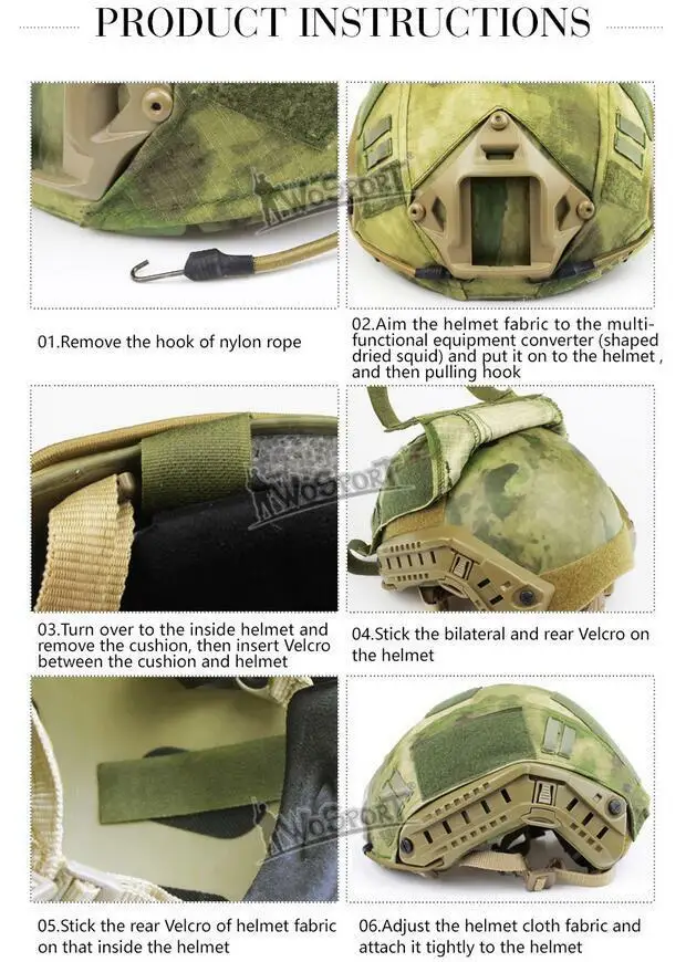 Casco de caza táctico de camuflaje, cubierta de piel para MH, PJ, Paintball - imagen 5