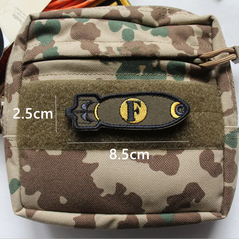 Parche bordado para insignias de apliques de emblema de ropa, bala enojada, tiburón volador, combate de Tiro Táctico dirigido - imagen 5