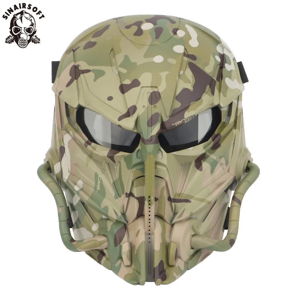 Máscara táctica de Airsoft para Rifle de caza, accesorios de pistola de aire para tiro, campo de Paintball, protección militar, máscara transpirable de cara completa - imagen 2