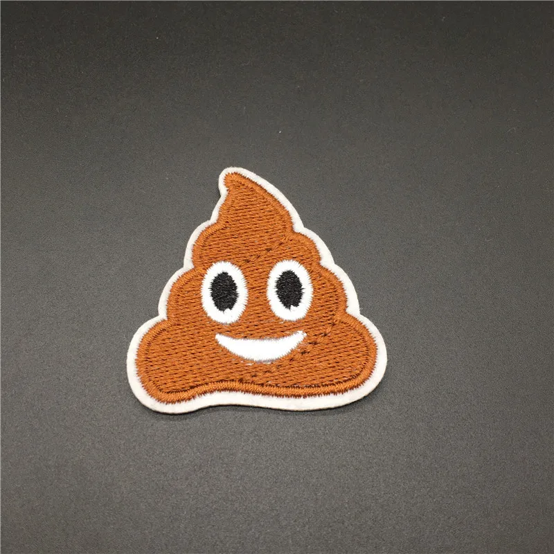 Tamaño de caca sonriente: 4,3x4,4 cm, insignias de tela DIY, parches decorativos bonitos, planchado para coser en apliques bordados para chaqueta de ropa - imagen 5