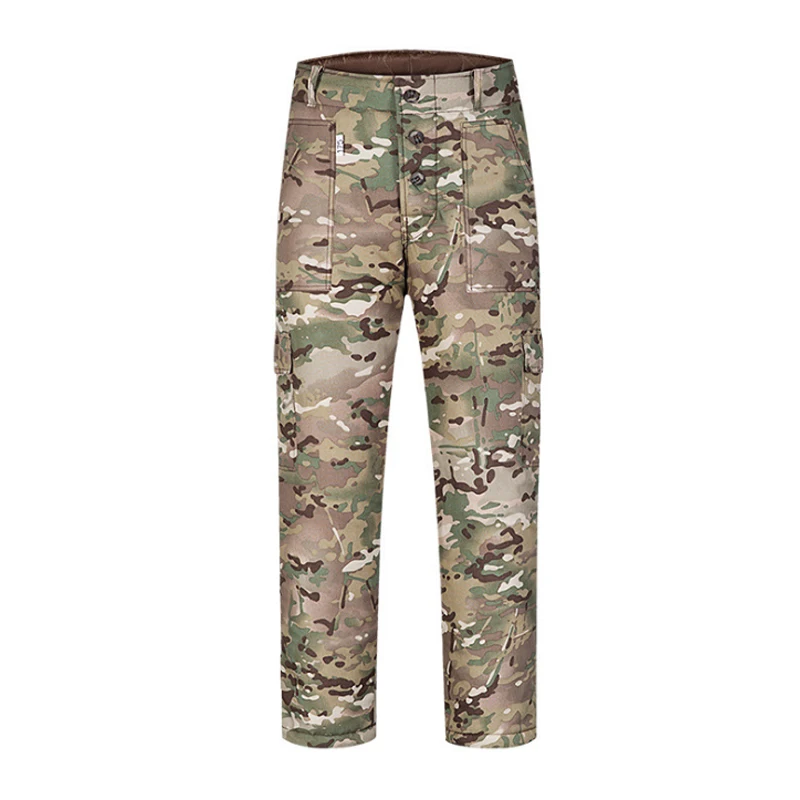 Pantalones de senderismo para hombre, Pantalón de algodón grueso de camuflaje, cálido, impermeable, militar, Cargo, para invierno, 20 ° F - imagen 4