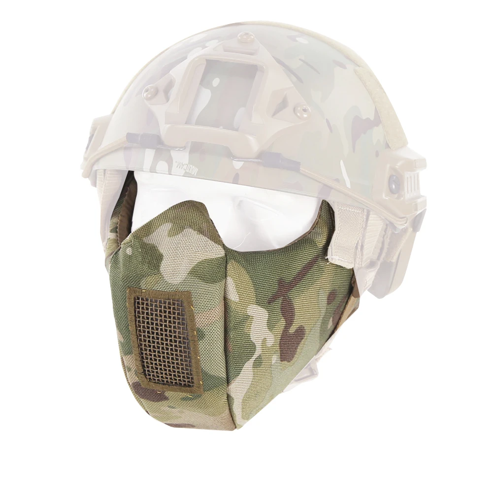Mascarilla protectora de media cara para Paintball, máscara táctica militar, transpirable, para actividades al aire libre - imagen 2