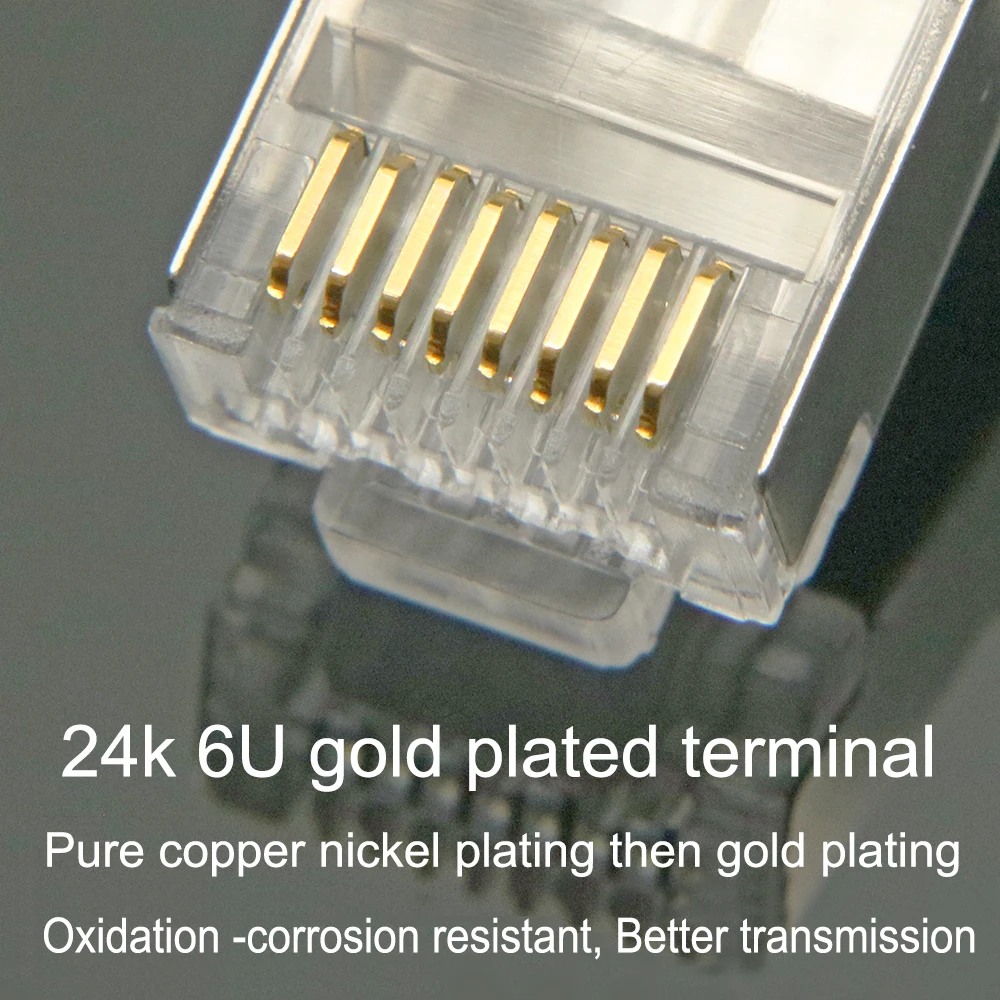 Conector xintylink rj45 cable ethernet de red cat6 enchufe gato 6 8p8c stp rg rj 45 conector macho lan blindado 20/50/100 Uds - imagen 4