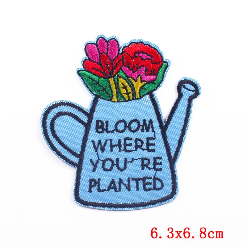 Prajna-Parches bordados para planchar en la ropa, parche con letras de flores de dibujos animados, floración de 10 piezas, para ropa - imagen 3