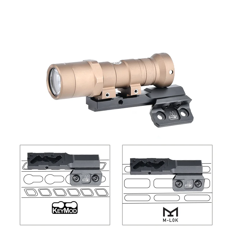 Soporte de fijación de extensión lateral para linterna, Base de Metal Universal para caza táctica, edición Mlok M300 M600 - imagen 3