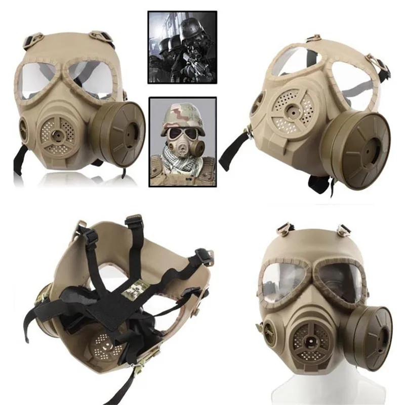 Máscara de Gas de cara completa táctica de calavera tóxica con ventilador CS Wargame, equipo de protección para Paintball, caza, Airsoft, M04 - imagen 3