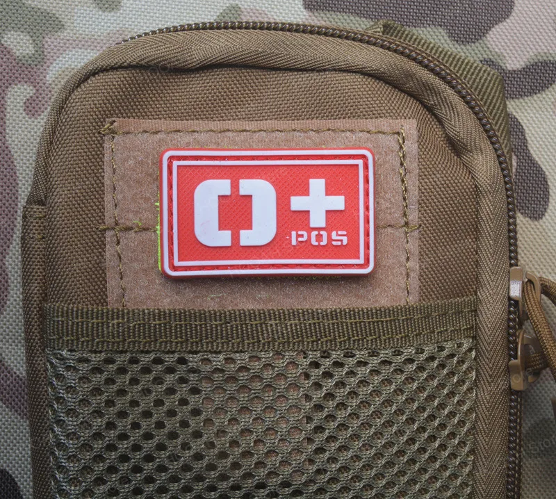 Parche 3D de PVC para caza, accesorio táctico militar brillante, A + B + AB + O + POS A- B- AB- O-NEG, para grupos sanguíneos - imagen 4