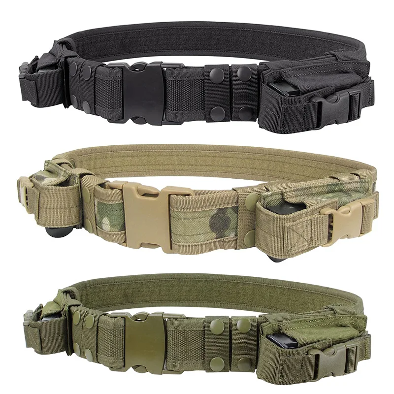 Cinturón táctico de policía de combate ajustable para hombre, bolsa de pistola para revistas, cinturón de nailon de alta resistencia, cinturones militares del Ejército, 2" - imagen 2