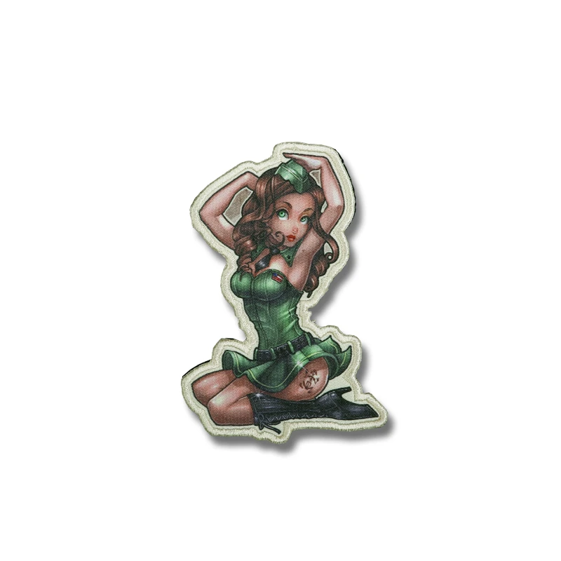 Sello ejército mujer soldado parche capítulo esclavo princesa Leia marinero azul marino rizos atractivos hermosa chica guerrera insignia para decoración de ropa - imagen 4