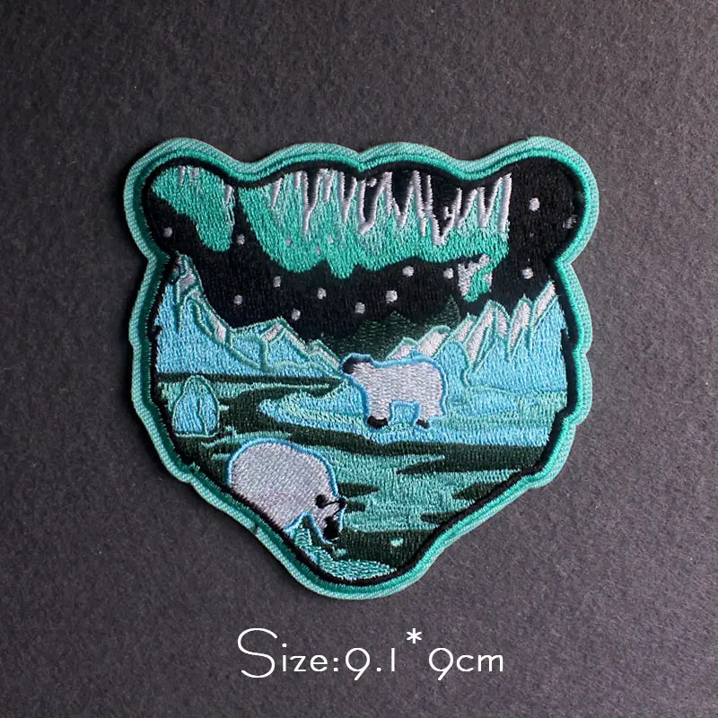 Parche de Van Gogh para acampar en la montaña, parches bordados para ropa, Parche de viaje de aventura, parches para planchar en la ropa, insignia para exteriores - imagen 4