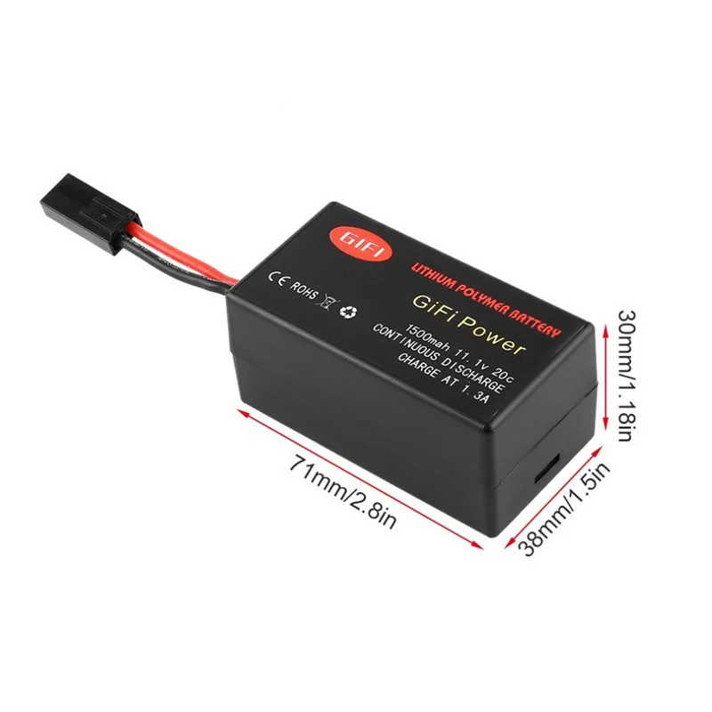 Batería lipo reciclable de alta potencia, 11,1 V, 1500mAh, diseñada para Parrot AR.Drone 2,0, Quadcopter, tiempo de vuelo prolongado para batería de drone - imagen 2