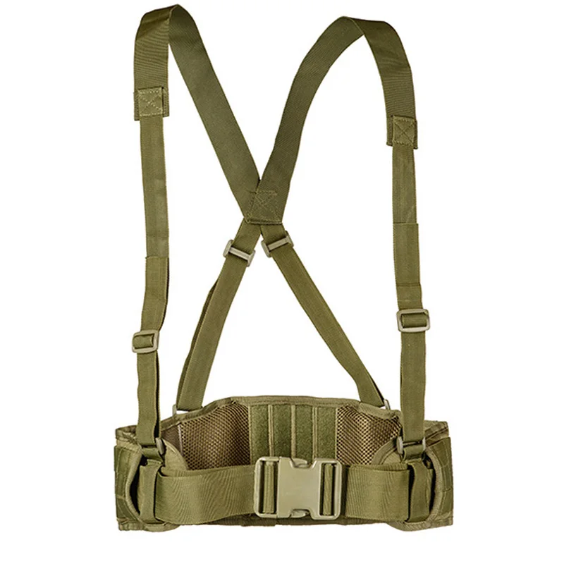 Cinturón táctico Molle para hombre, chaleco en forma de H, faja de cintura del ejército con correa para el hombro, suave, acolchado, ajustable, para caza - imagen 4