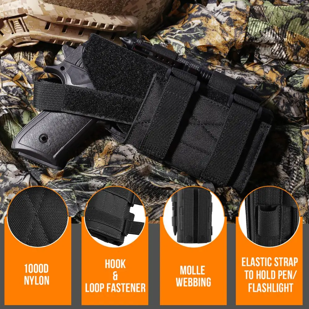 Funda táctica para pistola, funda para pistola de mano derecha, soporte para pistola para 1911 Glock 17 18 19 26 34, accesorio de caza Airsoft - imagen 4