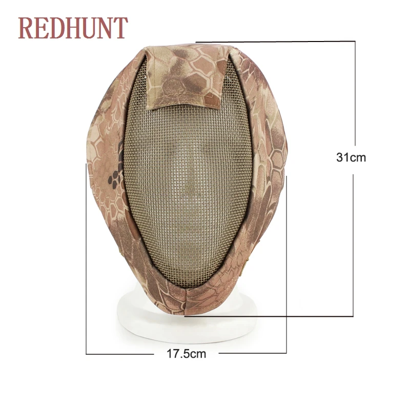 Máscara facial completa de esgrima militar V3, máscara táctica de malla metálica de acero para Paintball, caza, ejército, juego de guerra, máscaras protectoras - imagen 3