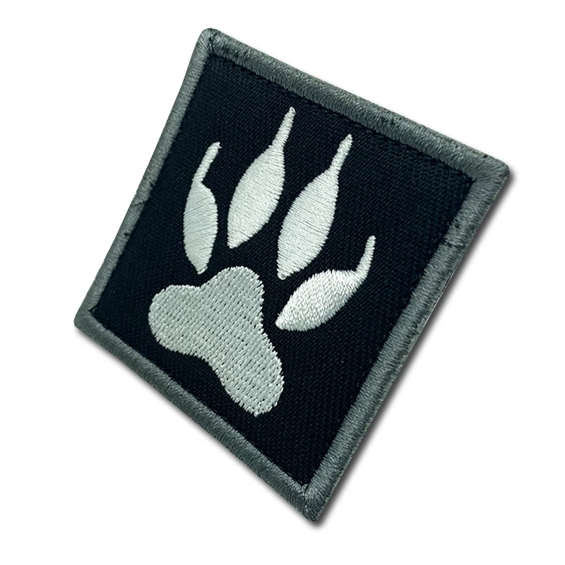Parches de pata de lobo, insignia táctica militar bordada, brazalete con gancho, palo 3D en chaqueta, mochila - imagen 3