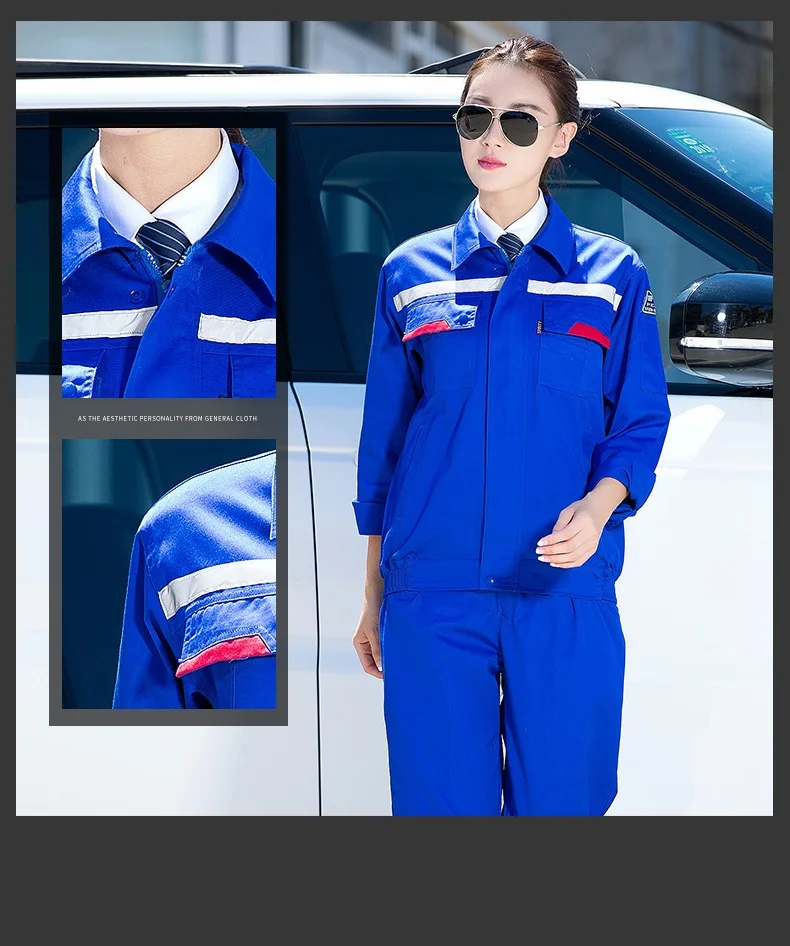 Monos de talla grande para hombre y mujer, ropa de trabajo antiestática para electricista de reparación de automóviles, gasolinera, primavera y otoño, tira reflectante - imagen 3