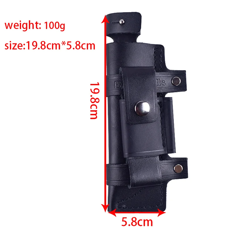 Funda de cinturón recto de cuero hecha a mano para caza, senderismo, escalada, supervivencia, soporte de bolsa de almacenamiento de vaina de cuchillo fijo - imagen 3