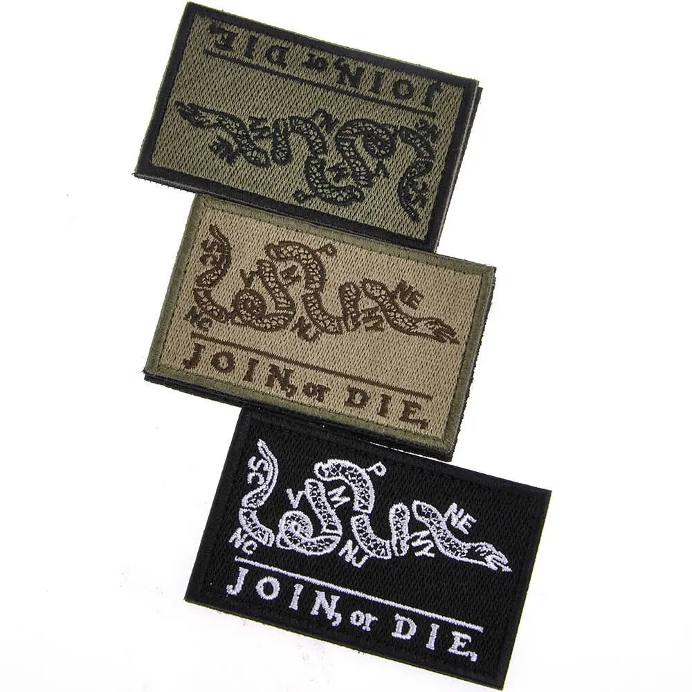 Parche Join or Die Flag Patriotic colmions Snake Gadsden NSWDG NAVY Tactical Tags American apliques Emblem badge parches - imagen 2
