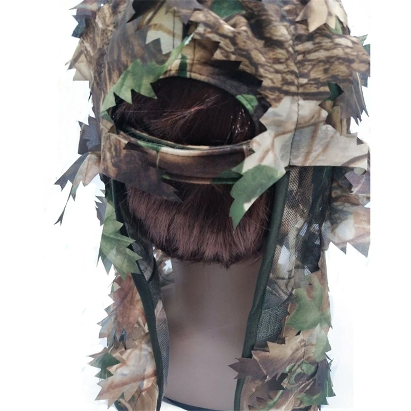 Táctico camuflaje facial máscara de caza capucha tapa la cabeza neto Eyehole apertura bufanda traje Ghillie caza tapa para al aire libre ejército formación - imagen 5