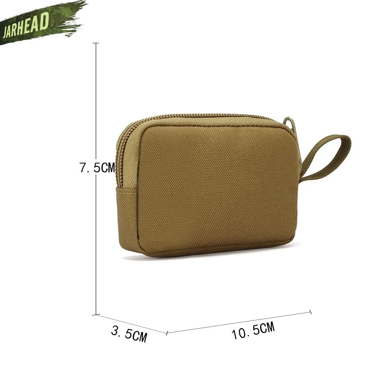 Paquete de monedas táctico Universal de nailon 900D, bolsa de billetera Molle, funda de llave para auriculares con cremallera, monedero de utilidad para exteriores - imagen 4