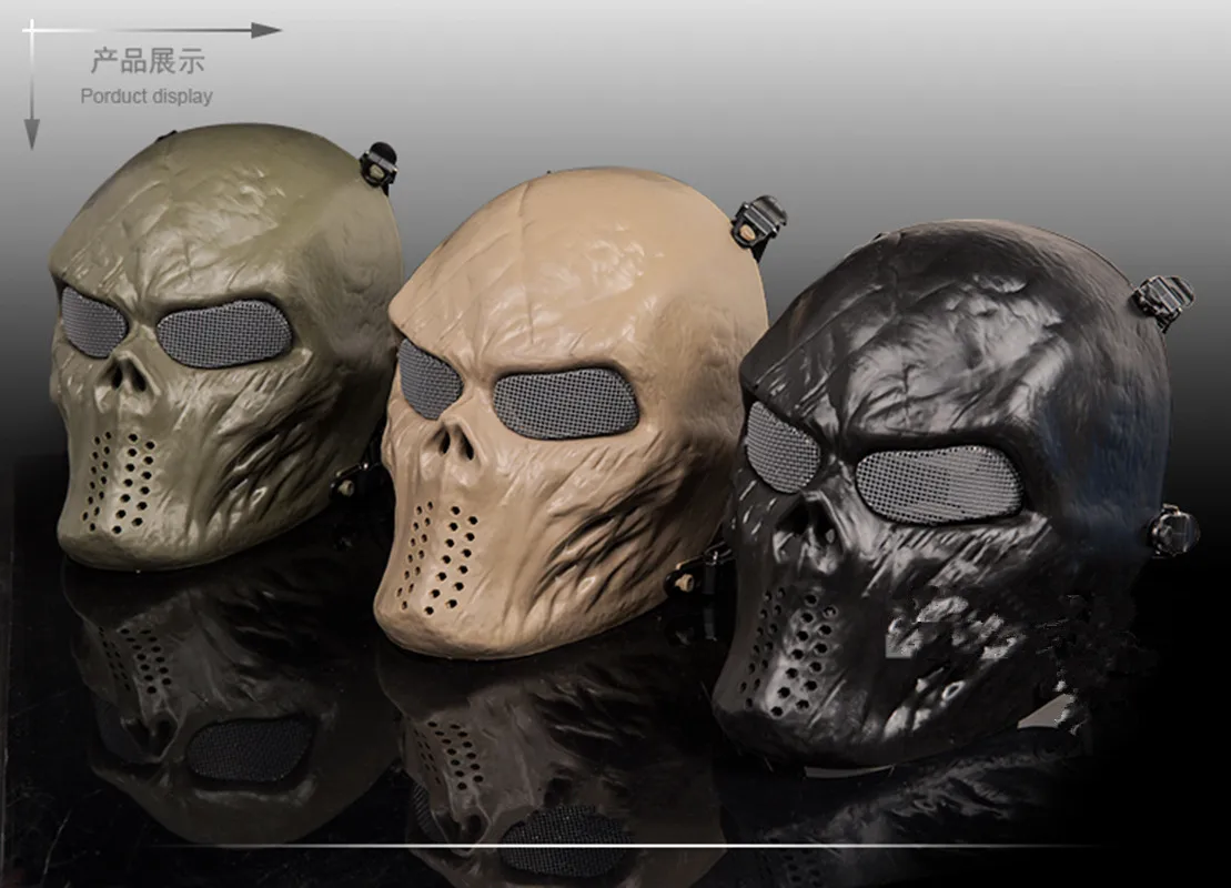 Wargame Tactical Black God, cara completa, Airsoft, Paintball CS, ejército, fiesta de Halloween, Cosplay, Horror, Gost, Calavera, deportes, Helme - imagen 2