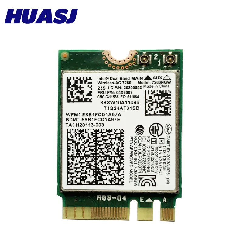 Huasj-tarjeta de red Wireless-AC7260 7260NGW AC 867M, wifi, BT 4,0, para T440, X240, B40, B50, Y40, Y70, Y50, FRU, 04X6007 - imagen 2