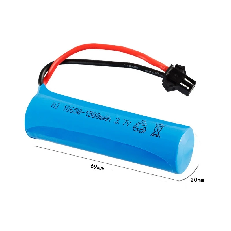 Batería de iones de litio de 3,7 V, 1500mAh, 18650 + cargador para helicóptero Q85 Q70 RC, aviones, coche, barco, pistola, piezas de juguete, batería de 3,7 v, enchufe SM - imagen 3