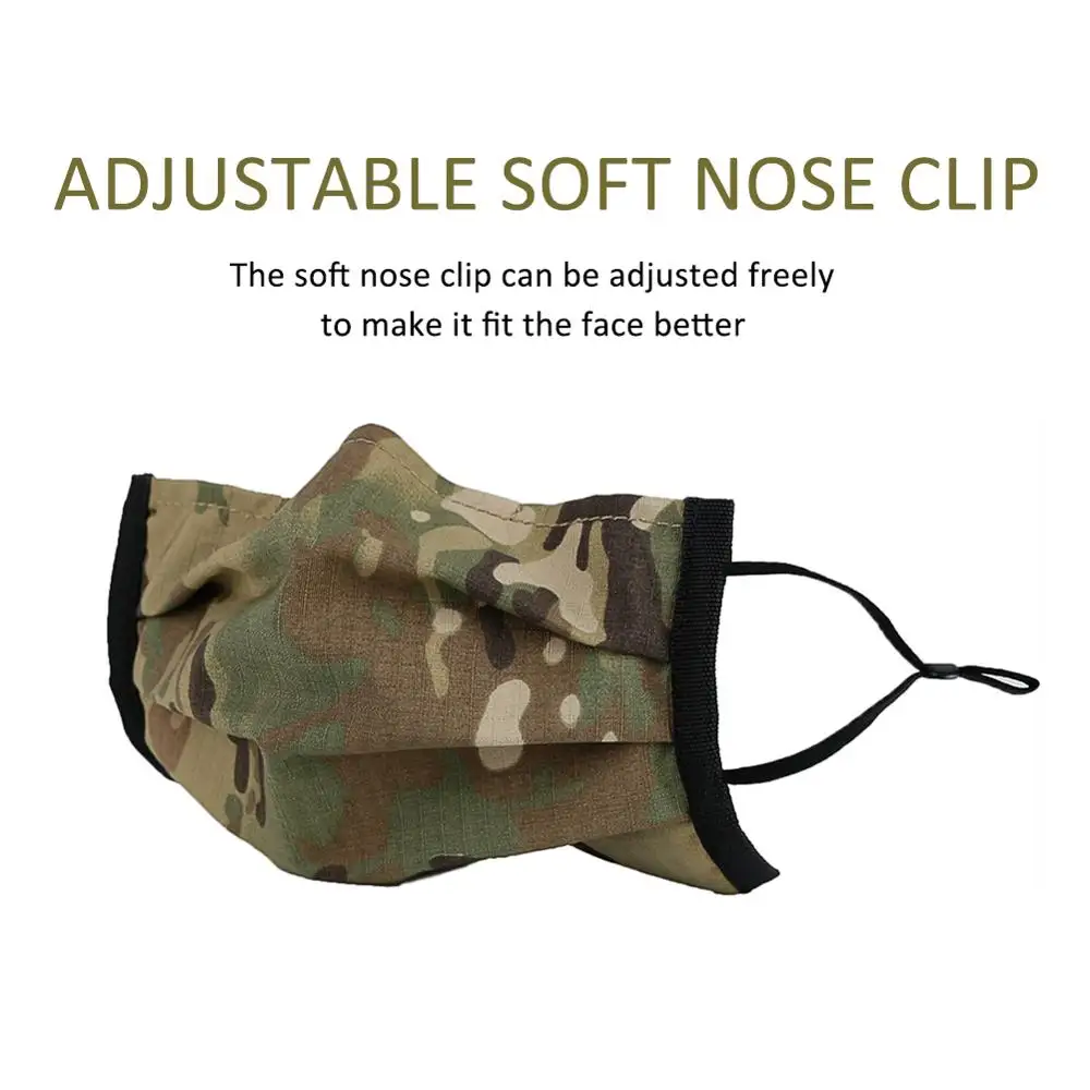Mascarilla de media cara, equipo de protección táctica, camuflaje, Multicam, antipolvo, entrenamiento, ciclismo - imagen 3