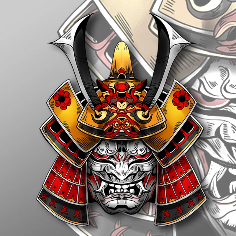 Pegatina de Metal 3D para coche, adhesivo militar decorativo, japonés, negro, Samurai, compatible con J, logotipo de coche modificado, Guerrero, Calavera, fantasma, impermeable - imagen 3
