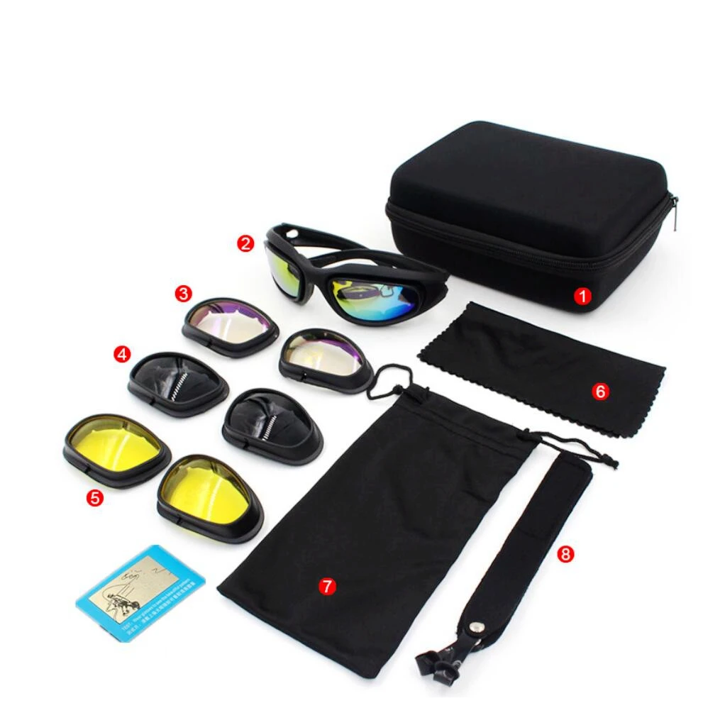 Gafas de sol polarizadas tácticas para hombre, lentes de protección con protección UV400, estilo militar, para caza al aire libre, Airsoft - imagen 2