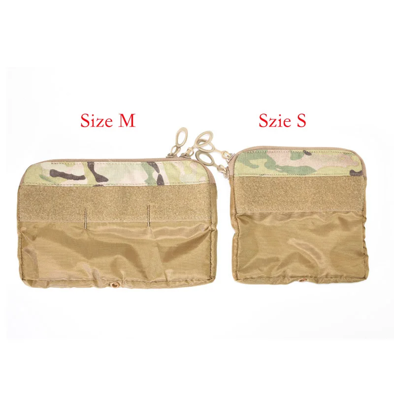 Chaleco táctico para deportes al aire libre, bolsa de Panel frontal, bolsillo pequeño/medio con cremallera integrada