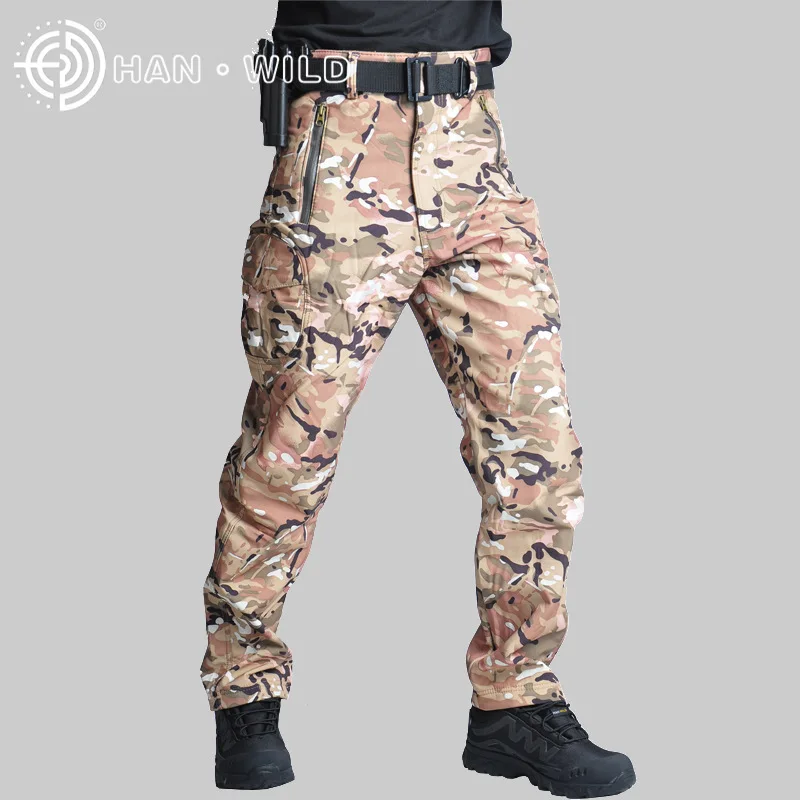 Pantalones tácticos para hombre, pantalones de camuflaje para acampar al aire libre, senderismo, cortavientos, pantalones de camuflaje de combate de caza militar impermeables - imagen 4
