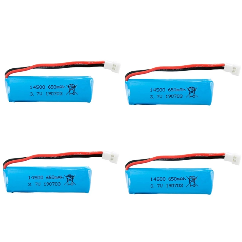 Batería recargable de iones de litio para coche y camión, pila de 1/2/3/5 piezas, 3,7 V, 650mAH, 14500 V, para control remoto H116, barco, helicóptero, tanque, 1s, 3,7 V - imagen 3