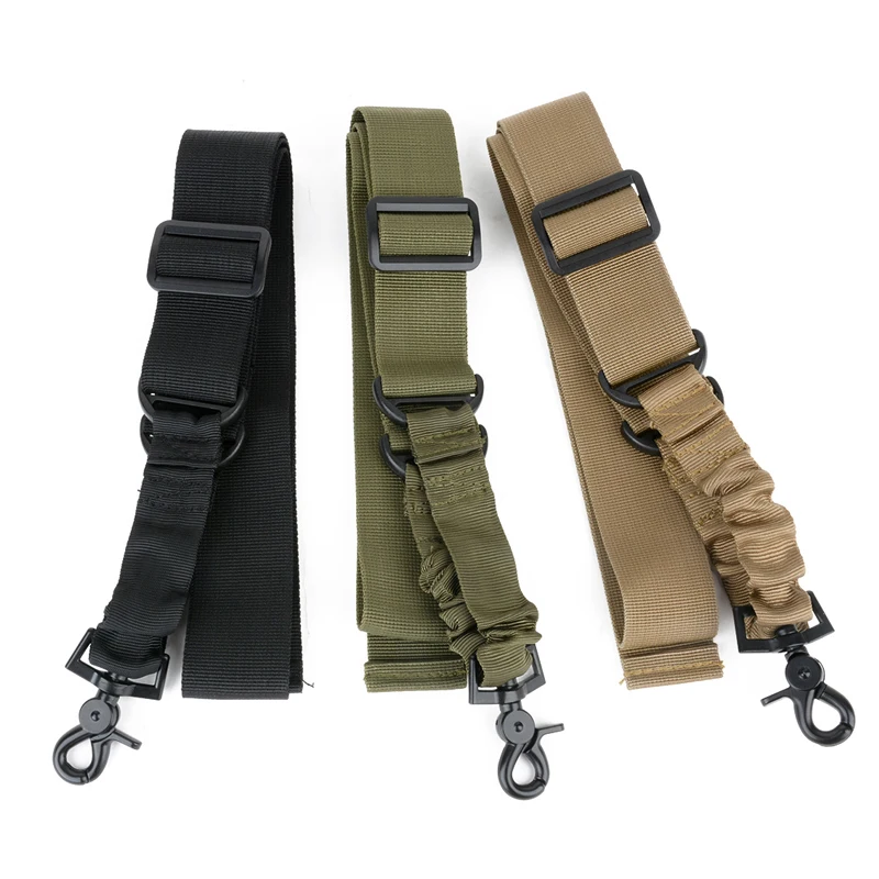 Equipo ajustable táctico pistola Rifle Sling un solo punto Bungee Rifle Gun Sling Correa con gancho cinturón de seguridad - imagen 2