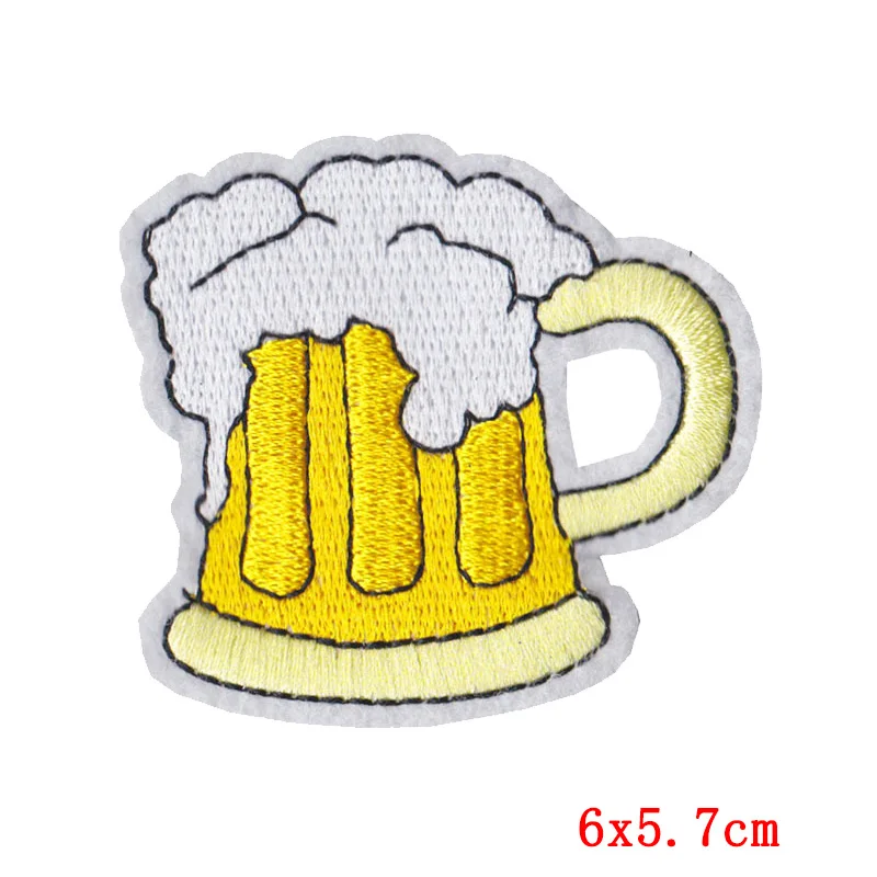 Parche bordado para planchar taza de cerveza Kawaii rayas artesanal - imagen 2