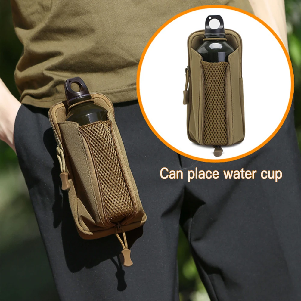 Bolsa táctica Molle para botella de agua, bolso de hombro mejorado, soporte de viaje, deporte al aire libre, Camping, senderismo, bolsas de pesca, X288