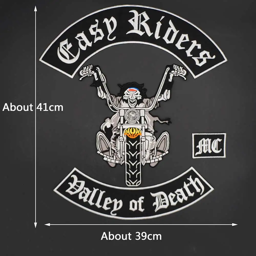Gasp Riders Dallep of Death MC parche de motorista Punk bordado grande, pegatinas para ropa - imagen 2