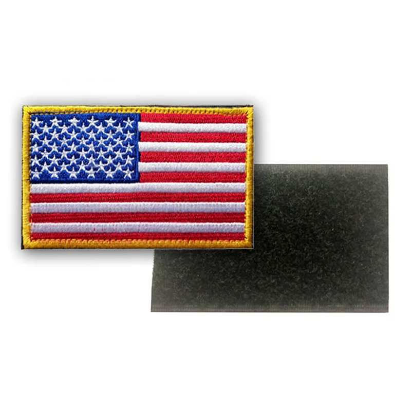 Bordado de bandera americana de EE. UU., brazalete de gancho y bucle, pegatina de tela, mochila, sombrero, decoración de ropa, insignias, apliques, parches militares - imagen 3